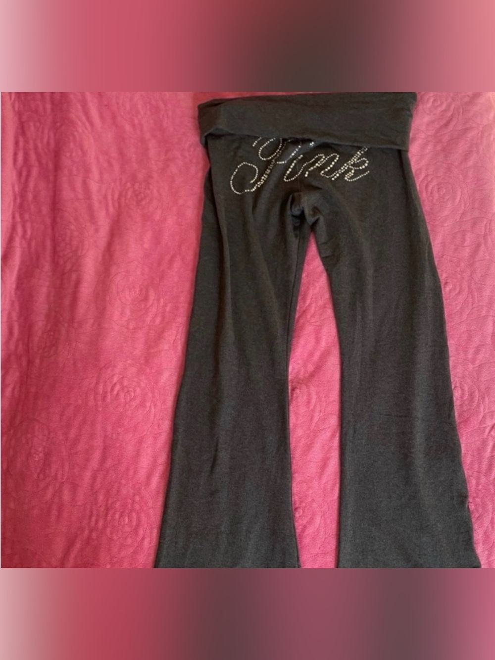 Pink foldover leggings